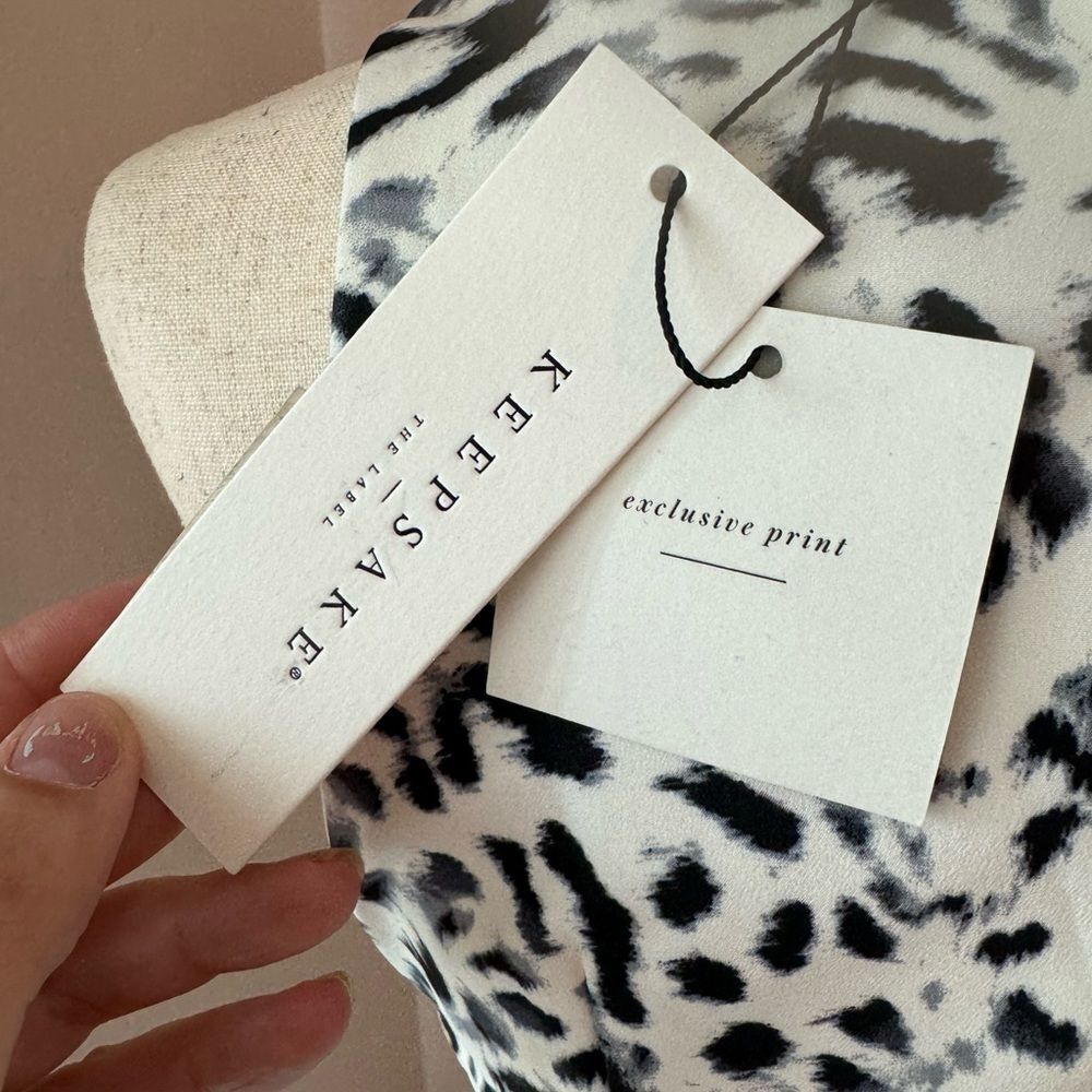 NWT Keepsake the label Borderline dress  fit and flare snow leopard print dress - Picture 11 of 14